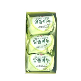 Malpyo) Economical Soap Cucumber 140g x 3 packs Palm Oil Cosmetic Soap / 말표)알뜰비누 오이 140g x 3입 야자유 오일 화장비누