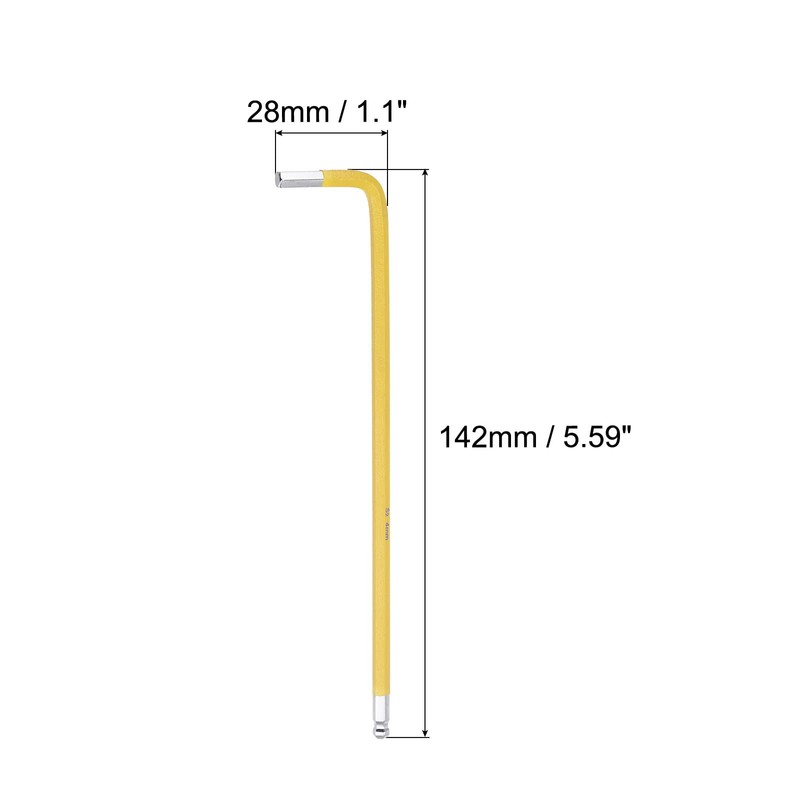 sourcing map 4mm Ball End Hex Key Wrench, L Shaped