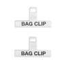 KitchenCraft Food Bag Clips, Plastic, White, Medium Binder Style Clamps,