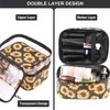 FITINI 3 Pack Sunflower Makeup Bags Double Layer Travel Large