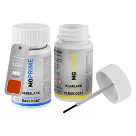 MG PRIME Autolack Lackstift Set für Volkswagen VW LD2Z / 4S Hot Orange Metallic Basislack Klarlack je 50ml
