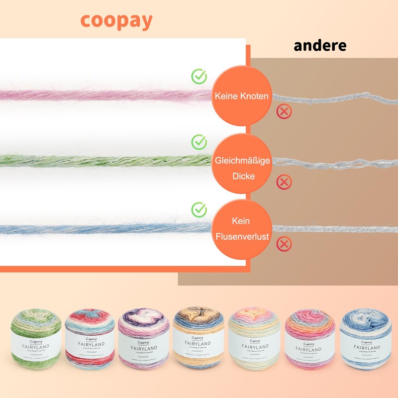 Coopay Colour Gradient Yarn, 400 g (4 x 100 g)