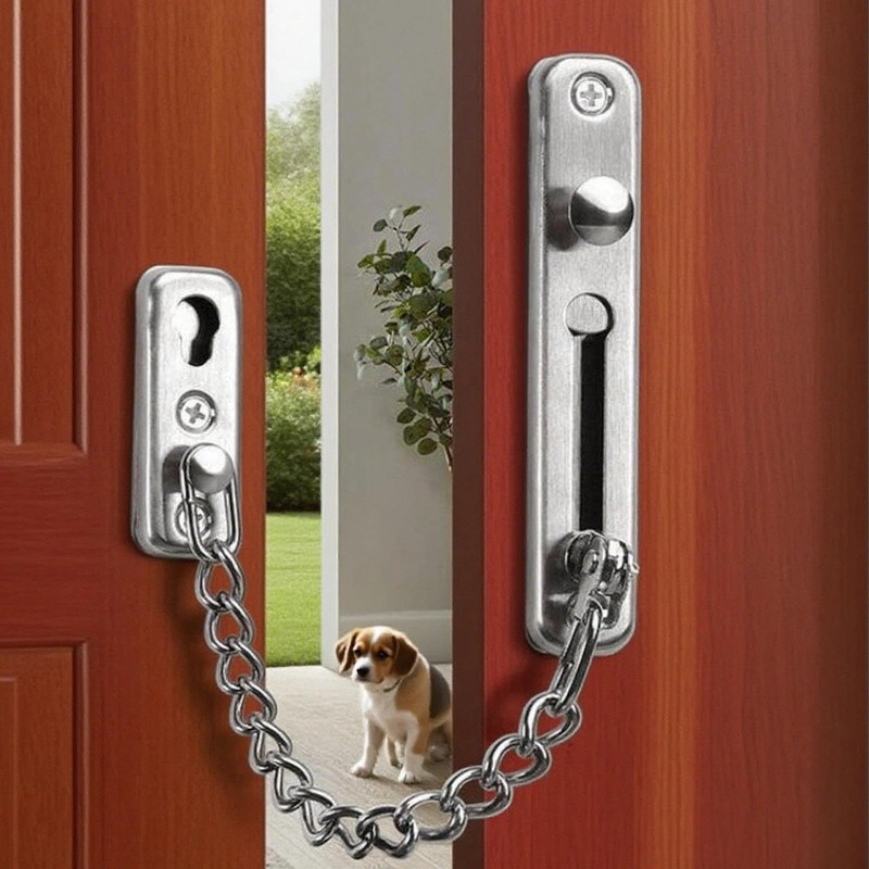 Safety Chain Door Lock Heavy Duty Latch with Spring Anti-Theft