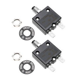 Create idea 2Pcs 15A Manual Reset Thermal Circuit Breaker Thermal Overload Protector Push Button Circuit Breaker for Residential Transportation Power Supplies
