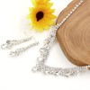 Uloveido Fashion Crystal Necklace and Stud Long Earrings Set, Rhinestone
