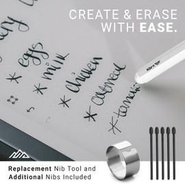 V-Pen EMR Stylus Remarkable 2 Pen Replacement with Digital Eraser + 5 Tips | 4096 Pressure Level Sensitivity & Palm Rejection | Digital Pen Marker Plus Compatible Kindle Scribe & Tablet Pen | White
