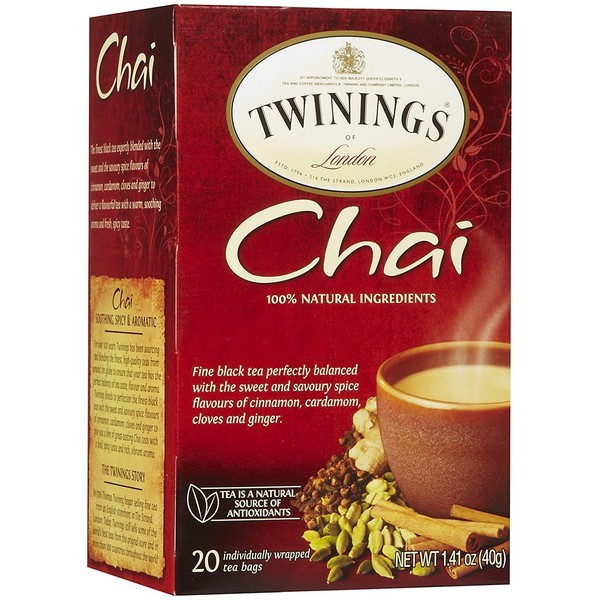 Twinings Chai Tea, Tea Bags, 20 ct, 1.41 Oz