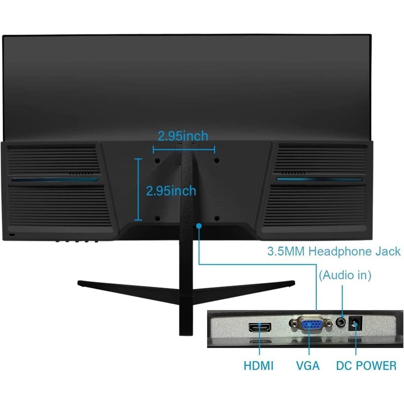 Real HD Security Camera Monitor Screen, 22 Inch 1080P Thin