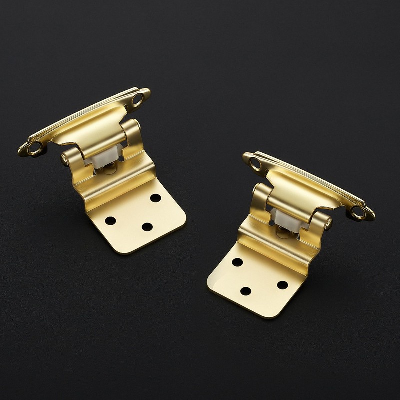 Ravinte 50 Packs (25 Pairs) 3/8" Inset Gold Cabinet Hinge,Self