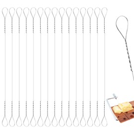 KFHENSOMR Cheese Slicer Wire 15 Pcs Cheese Cutter Slicer Wire for Marble Replacement Food Grade Stainless Steel Cheeses Cutter Wires Knife Replacement Kit for Slicing Cheeses Butter (Silver)