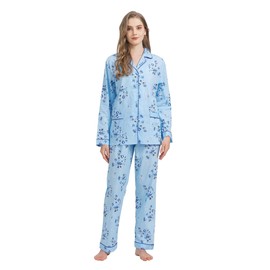kolipajam 100% Cotton Pyjamas For Women Long-Sleeve PJS set Cozy Button Down Sleepwear Boyfriend Loungewear S-3XL