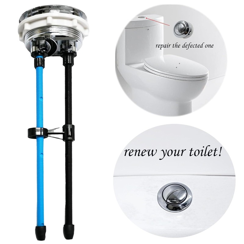 58mm/2.28inch Toilet Tank Button 20cm Extended Dual Push Flush Toilet