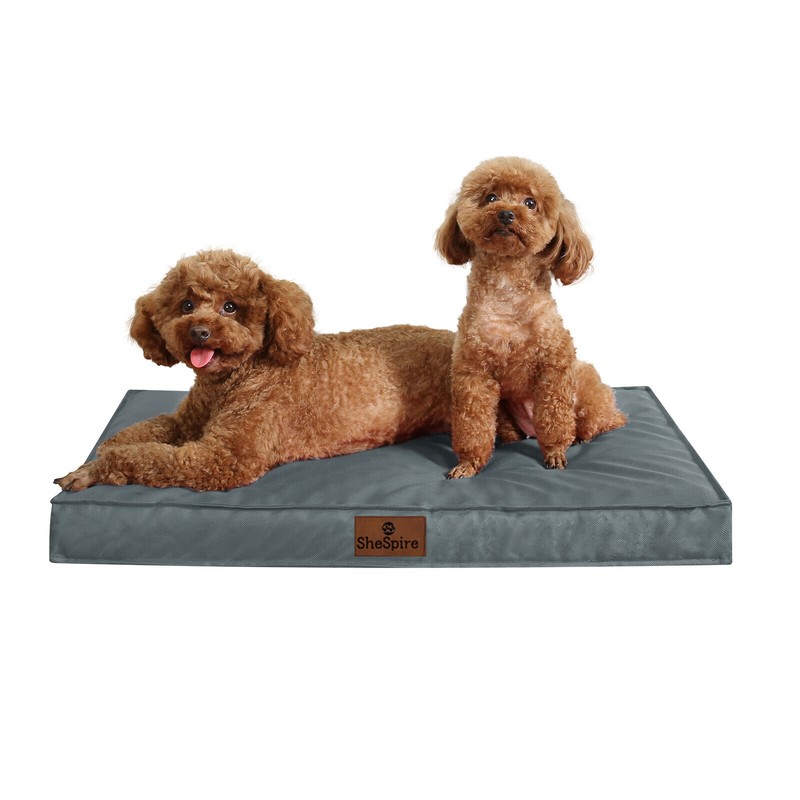 SheSpire Gray Orthopedic Memory Foam Dog Bed Soft Pet Mattress