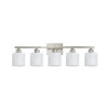 Milk Glass Bathroom Vanity Light Over Mirror, 5 Light Matte