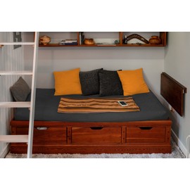 npluseins Pack of 2 Jersey Bolster Cushion Cover – Plain Cushion Cover 1389.1908, Approx. 40 x 15 cm, Royal