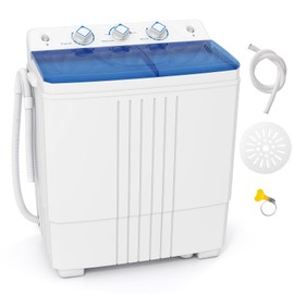 ARLIME Portable Washing Machine, 20 LBS Twin Tub Laundry Machine, 12 LBS Washer & 8 LBS Spinner Combo, Semi-Automatic Washer Machine for Dorms, Apartment & RVs (Blue)