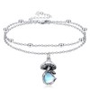 VENACOLY Mushroom Anklet Sterling Silver Moonstone Anklet Mushroom Mother's Day
