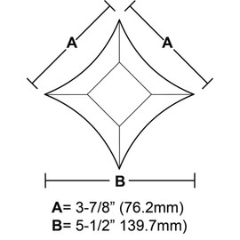 3-7/8"x3-7/8"x5-1/2" Clear Pointed Star Glass Bevel 10Pack
