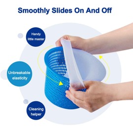 RECHIATO 80 Pack Pool Skimmer Socks for Pool Filters, Filters Baskets and Skimmers to Filter Debris and Leaves, Protact Filter System of Inground and Above Ground Pools