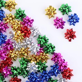 240Pcs 1IN Small Star Bows for Gift Wrapping and Presents,Multiple coClour Christmas Bows,for Parties, Birthdays, Weddings or Other Holidays. (Style-4)