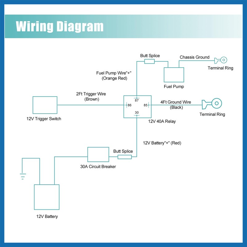 A ABSOPRO 1 Set Universal Electric Fuel Pump Relay Kit