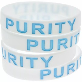 Purity White Silicone Bracelets, Christian Bracelets - Set of 12