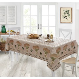 Home Bargains Plus - Mantel rectangular de tela de 60 x 120 pulgadas, estampado de trigo y olivas, para interiores y exteriores, resistente a las manchas y al agua, color Provenza