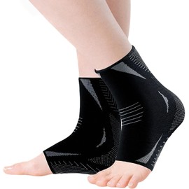 Tobillera Deportiva para Esguince, Tobilleras de Compresión con Soporte Ajustable, Ideal para Fascitis Plantar, Estabilizador de Tobillo Transpirable para Running, Futbol, Gym y Basquetbol, Mediana