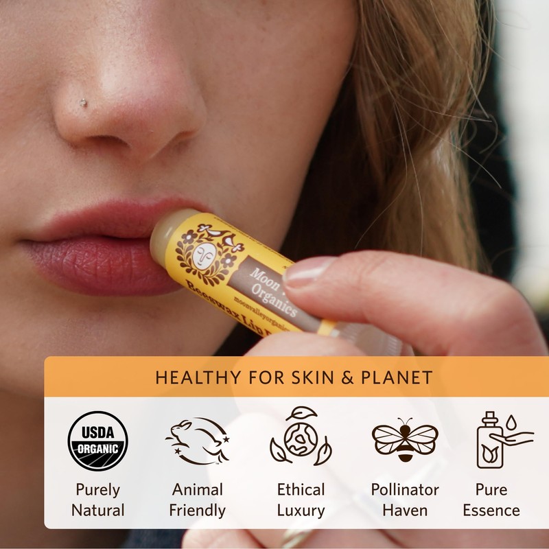 Moon Valley Organics Beeswax Lip Balm for Moisturizing Lips and