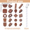 CRAFTYMELODY 40Pcs 10 Style Wooden Earring Stud Post Walnut Wooden