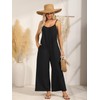 Bellcoco Womens Summer Outfits Jumpsuit Sleeveless Spaghetti Straps Wide Leg