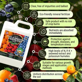 Liquid 3-18-18 Fertilizer for Vegetables, Fruits and Flowers - All Purpose Plant Food Outdoor & Indoor Plant Food - Balanced NPK Flower Food Bloom Booster with Nitrogen Potassium Phosphorus (32oz)