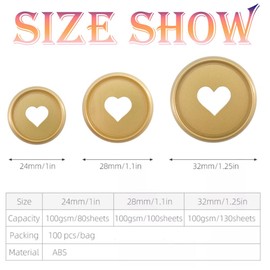 ITSYHPRO 100pcs Planner Discs 1 inch Expansion Discbound Notebook System Plastic Heart Book Binding Disc Binder Rings Accessories(Gold,1inch/24mm,100 Pieces)