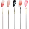 Nail Art Brushes 5PCS Ombre French Tip Plaid Flower Painting