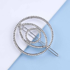 Yheakne Vintage Evil Eye Hair Clip Geometric Hair Clip Silver Round Hair Clip Pin Hollow Eye Headwear Decorative Headwear Hair Accessories for Women and Girls (Silver)