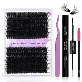 Lash Clusters Kit for Eyelash Extensions: DIY, Natural, Fluffy, Wispy, Waterproof, Anime, Manga, Cat Eye, RT0207-60P+80P-0.07D1620