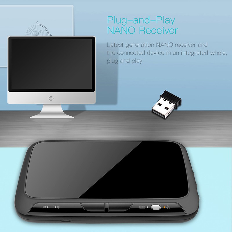 H18+ 2.4GHz Wireless Keyboard Full Touchpad Backlight Keyboard with Large