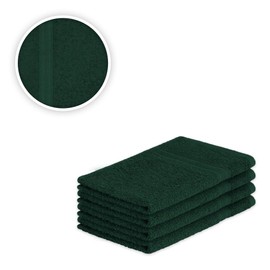 EXKLUSIV HEIMTEXTIL Guest Towels Set of 4 30 x 50 cm Dark Green