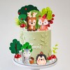 Woodland Animals - Decoración para tartas con zorro, ardilla, erizo,