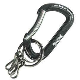 Tough Label VEX-142 Carabiner & Key Holder, 0.3 inches (7 mm), Black x Titanium