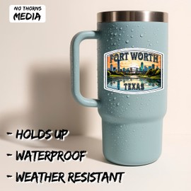 Fort Worth Texas Sticker 4 Inch Travel Souvenir City Destination - Waterproof Vinyl Decal for Laptop Water Bottle Car Tumbler - Durable Aesthetic Long-Lasting Stickers for Adults ID44990