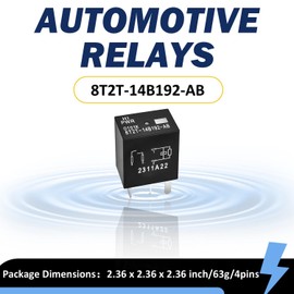 4-Pack Automotive Relay 8T2T-14B192-AB 12VDC 4-Pin Plug-in Replacement Compatible with Select Ford Vehicles