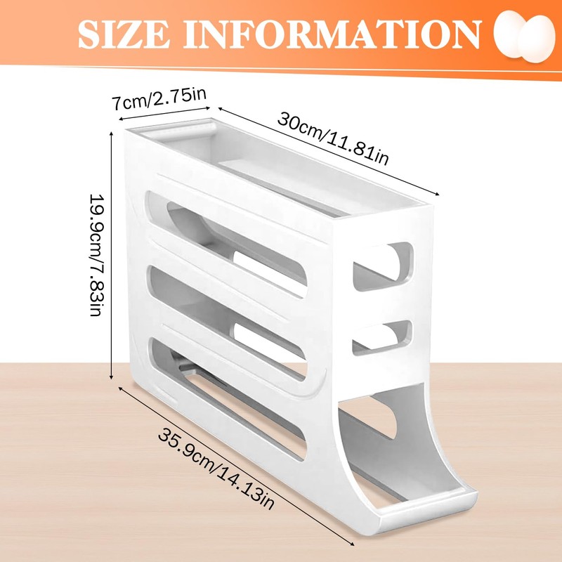 Egg Holder for 30 Eggs, 4 Tier Egg Container, Egg