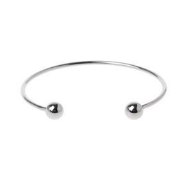QERPON Stainless Steel Wire Bracelet Adjustable Bangle Bracelet Cuff Bracelet with Removable Bead for Jewelry Making