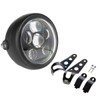 ZZJAUBI Black 5-3/4inch Headlight with Motorcycle Headlight Housing Bucket compatible
