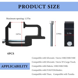 ZNDAW 4PCS Camper Shell Clamps, Heavy Duty Truck Cap Mounting Clamps Camper Shell, High Strength Aluminum Truck Bed Clamp for Silverado Sierra 1500 2500 3500 Ram 1500 2500 3500
