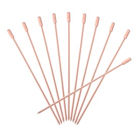 sourcing map 10Pcs Stainless Steel Cocktail Toothpicks, 4.25 Inch Metal Cocktail Picks Fruit Sticks Reusable Long Martini Picks Cocktail Skewers for Party Drinks Appetizer, Rose Gold Square