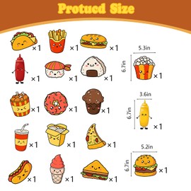 Fast Food Party Decorations Hanging Swirls, Cartoon French Fries Pizza Hamburger Fried Chicken Hot Dog Donuts Sushi Party Decorations Swirls Streams, for Fast Food Fans Birthday Party