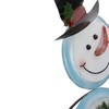 36" White and Blue Metal Snowman with Wreath Christmas Floor