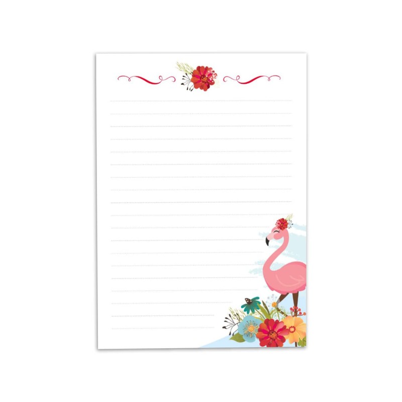 Stationery Set for Girls Flamingo Letter Pad with Envelope for